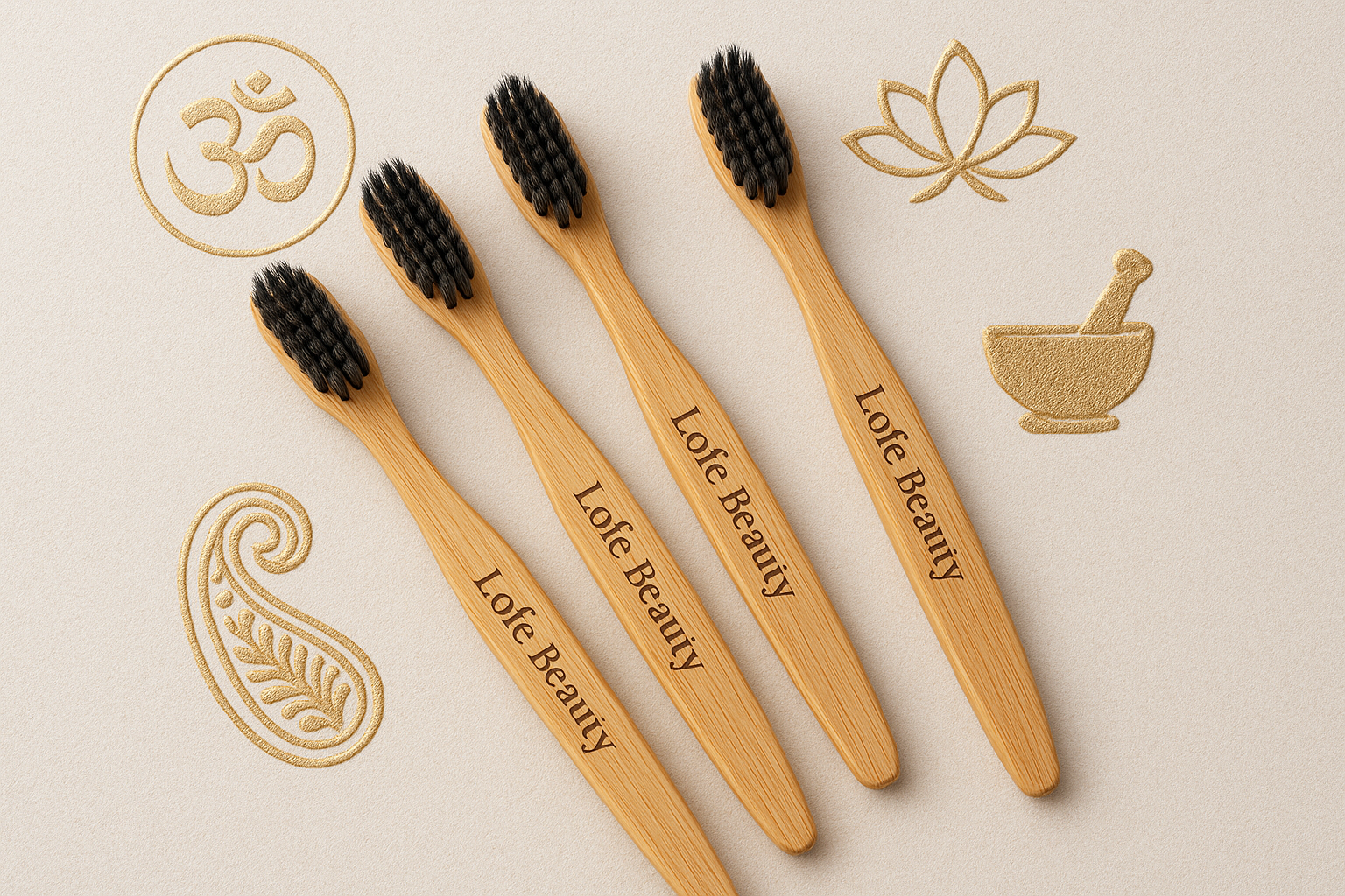 Lofe Beauty Bamboo Toothbrush (Pack of 4)